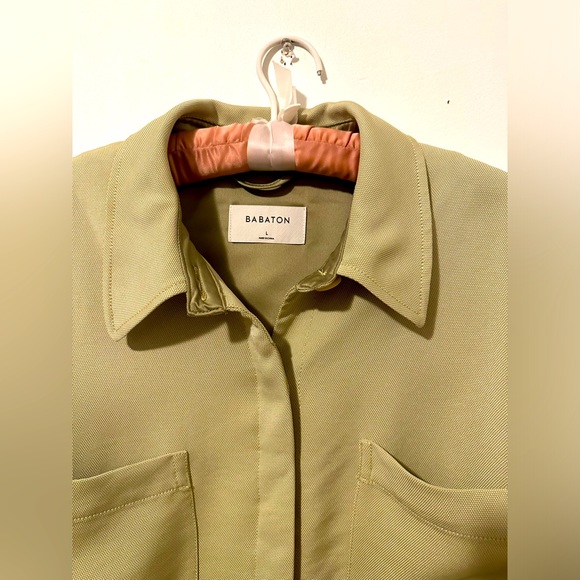 ⭐️SOLD⭐️ Aritzia Babaton Borna Shirt Jacket Pistachio Green L - Picture 11 of 11